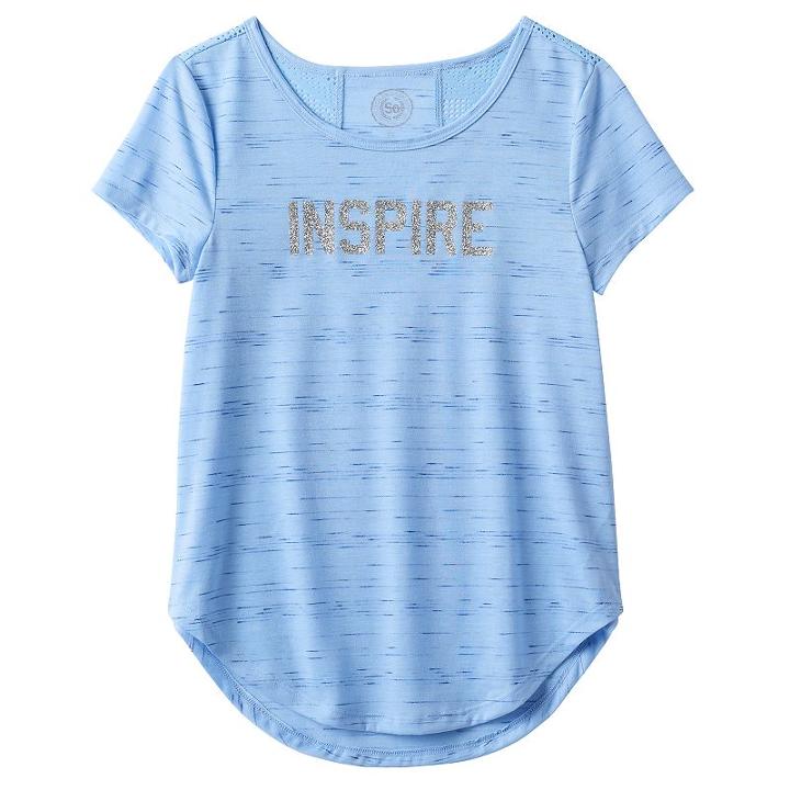 Girls 7-16 & Plus Size So&reg; Mesh Racerback Tee, Girl's, Size: 12, Med Blue