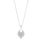 Bead & Simulated Crystal Teardrop Pendant Necklace, Women's, White