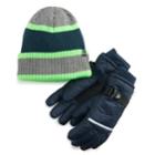Boys 4-20 Zeroxposur Shield Hat & Gloves Set, Size: L/xl, Dark Grey