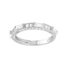 Sterling Silver Lab-created White Sapphire Anniversary Ring, Women's, Size: 6