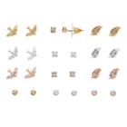 Lc Lauren Conrad Bird & Leaf Nickel Free Stud Earring Set, Women's, Multicolor