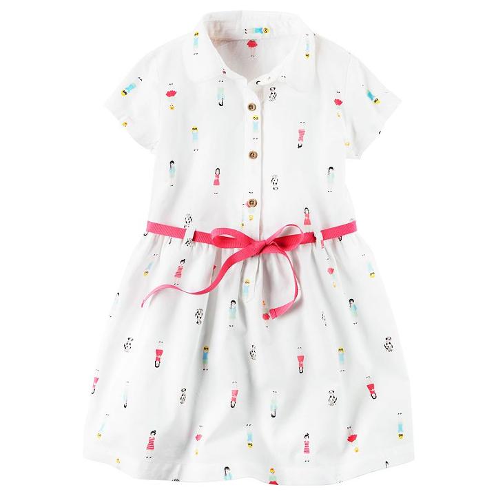 Girls 4-8 Carter's Short Sleeve Poplin Shirt Dress, Girl's, Size: 4, Ovrfl Oth