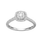 Simply Vera Vera Wang 14k White Gold 1/2 Carat T.w. Diamond Square Halo Engagement Ring, Women's, Size: 6