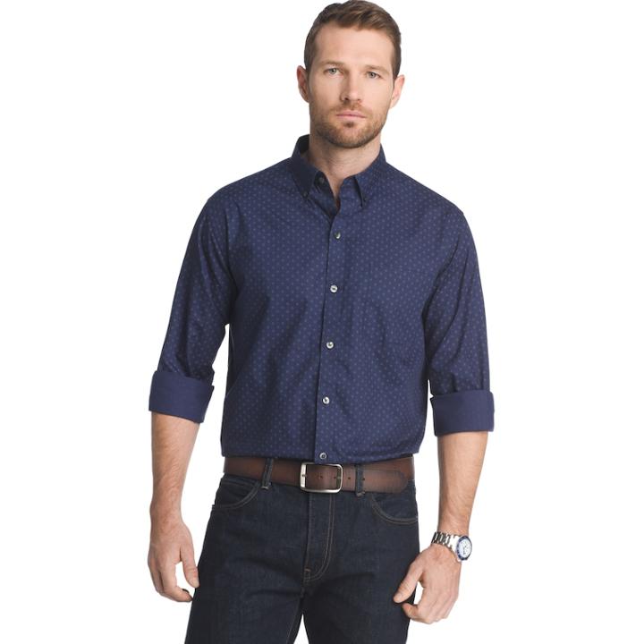 Big & Tall Van Heusen Flex Stretch Slim-fit Button-down Shirt, Men's, Size: Xl Tall, Blue Other