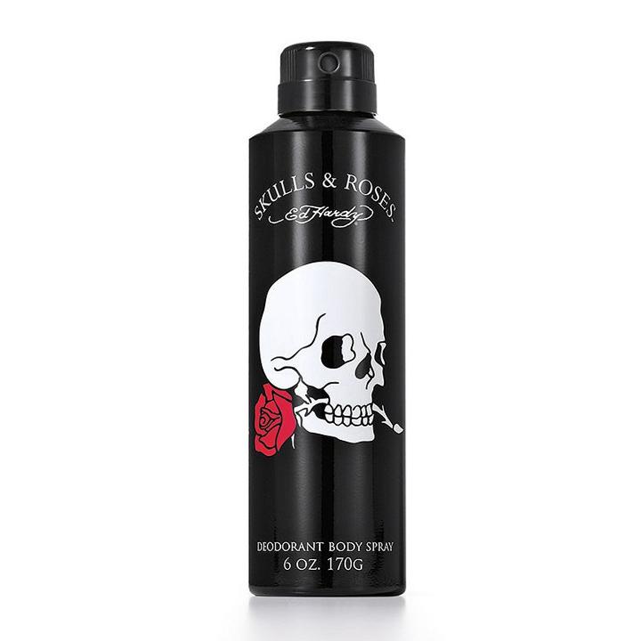Ed Hardy Skulls & Roses Deodorant Body Men's Cologne, Multicolor