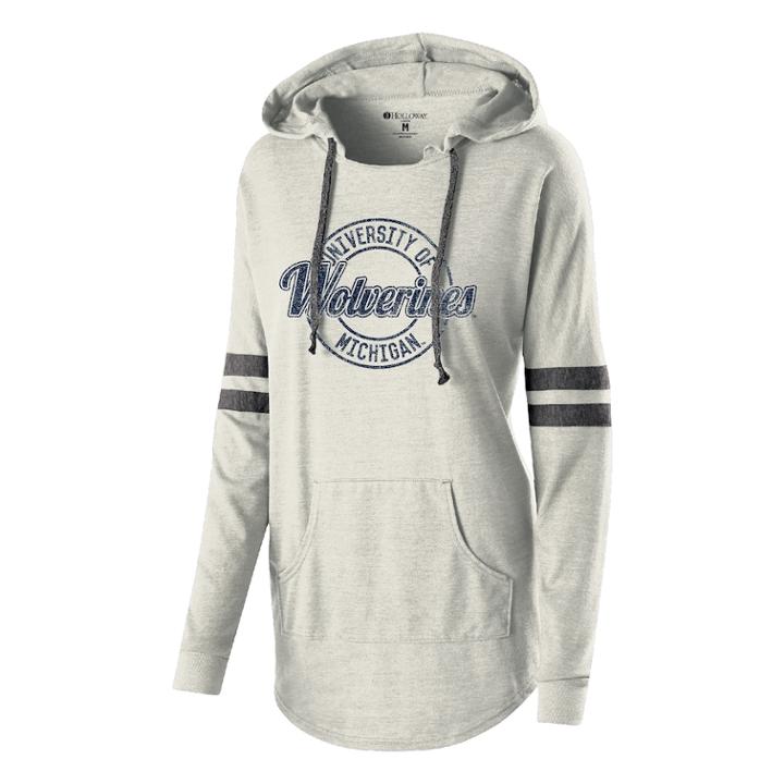 Women's Michigan Wolverines Low Key Pullover Hoodie, Size: Large, Beige Oth