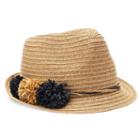 Sonoma Goods For Life&trade; Straw Pom-pom Fedora, Women's, White Oth