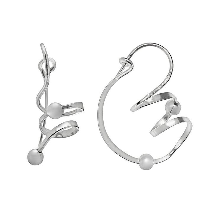 Primrose Sterling Silver Corkscrew Drop Earrings, Women's, Grey
