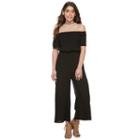 Juniors' Joe B Off-the-shoulder Culotte Jumpsuit, Girl's, Size: Large, Black