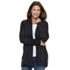 Women's Croft & Barrow&reg; Cozy Open-front Cardigan, Size: Xxl, Dark Blue