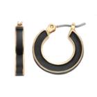 Napier Inlaid Nickel Free Hoop Earrings, Women's, Black
