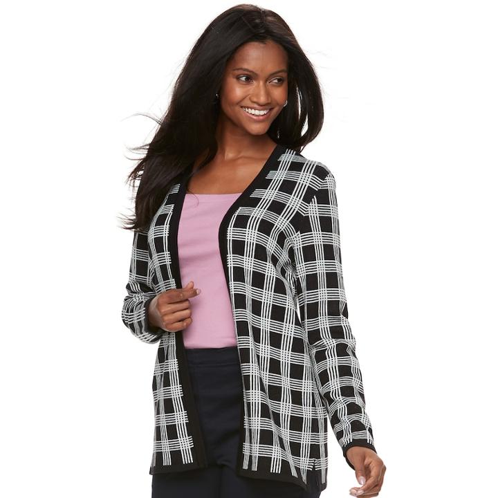 Petite Croft & Barrow&reg; Essential Open Front Cardigan, Women's, Size: Xxl Petite, Oxford