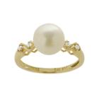 Pearlustre By Imperial Freshwater Cultured Pearl And Diamond Accent 14k Gold Ring, Women's, Size: 6, White