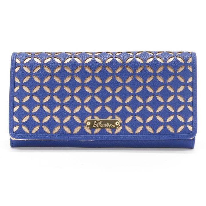 Buxton Polka Dot Laser-cut Expandable Clutch, Women's, Med Blue