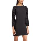 Women's Chaps Ruffle Shift Dress, Size: 8, Black