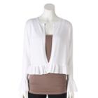 Women's Elle&trade; Ruffle Bell Cardigan, Size: Medium, White