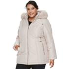 Plus Size D.e.t.a.i.l.s Hooded Quilted Heavyweight Jacket, Women's, Size: 3xl, Med Beige