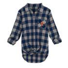 Juniors' Illinois Fighting Illini Spirit Week Tie-front Flannel Shirt, Teens, Size: Small, Dark Blue