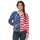 Juniors' Cloud Chaser Patriotic Zip Up Hoodie, Girl's, Size: Medium, White Oth