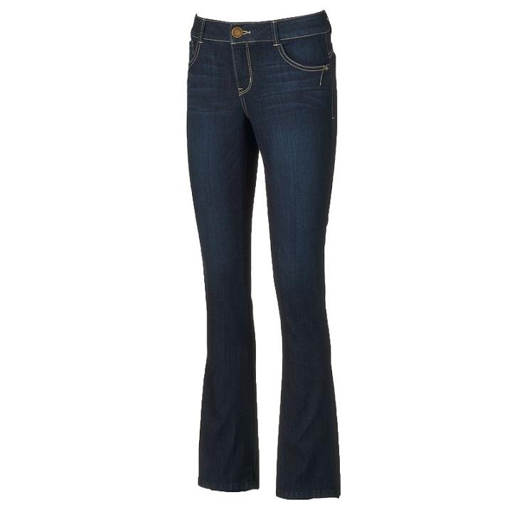 Women's Artisan Crafted By Democracy Baby Bootcut Jeans, Size: 12, Blue (navy)