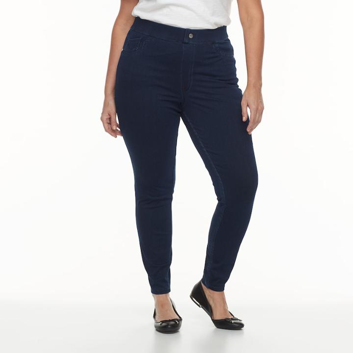 Plus Size Utopia By Hue Denim Leggings, Women's, Size: 2xl, Dark Blue