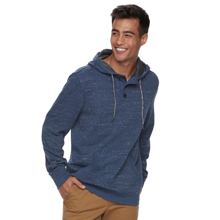 Men's Urban Pipeline&reg; Henley Hoodie, Size: Large, Dark Blue