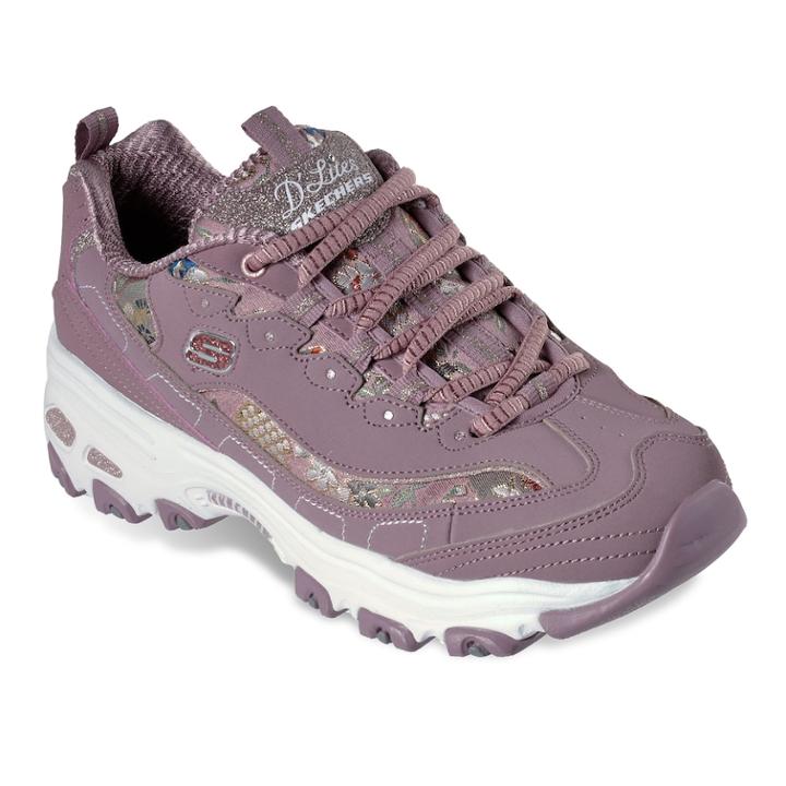 Skechers D'lites Floral Days Women's Sneakers, Size: 6, White