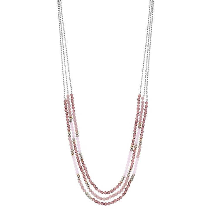 Simply Vera Vera Wang Beaded Two Tone Multi Strand Necklace, Women's, Pink