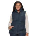 Plus Size Weathercast Puffer Vest, Women's, Size: 1xl, Dark Blue