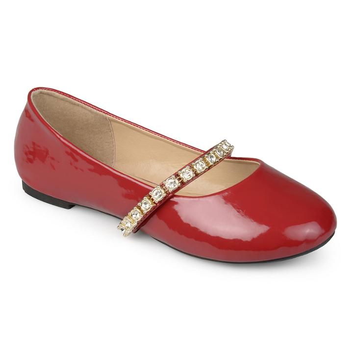 Journee Collection Mona Girls' Ballet Flats, Size: 13, Dark Red