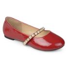 Journee Collection Mona Girls' Ballet Flats, Size: 13, Dark Red