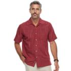 Men's Batik Bay Regular-fit Microfiber Button-down Shirt, Size: Large, Med Red