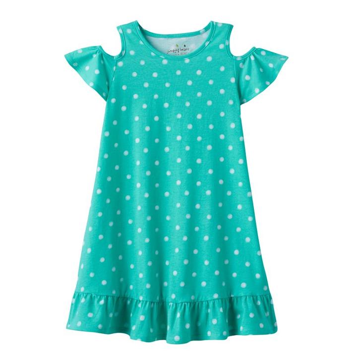 Girls 4-10 Jumping Beans&reg; Ruffled Cold-shoulder Dress, Girl's, Size: 6x, Med Green