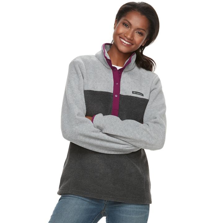 Women's Columbia Three Lakes Fleece Pullover Jacket, Size: Medium, Grey (charcoal)