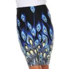 White Mark Print Pencil Skirt - Women's, Size: Large, Blue