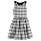 Girls 4-8 Carter's Plaid Bow Dress, Size: 8, Black