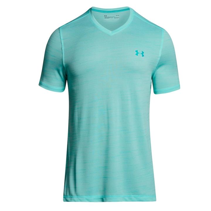 Mens' Under Armour Tech V-neck Tee, Size: Large, Med Blue