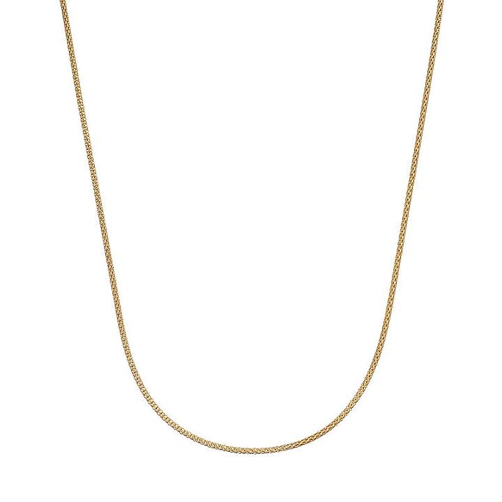 24k Gold Over Silver Popcorn Chain Necklace, Women's, Yellow