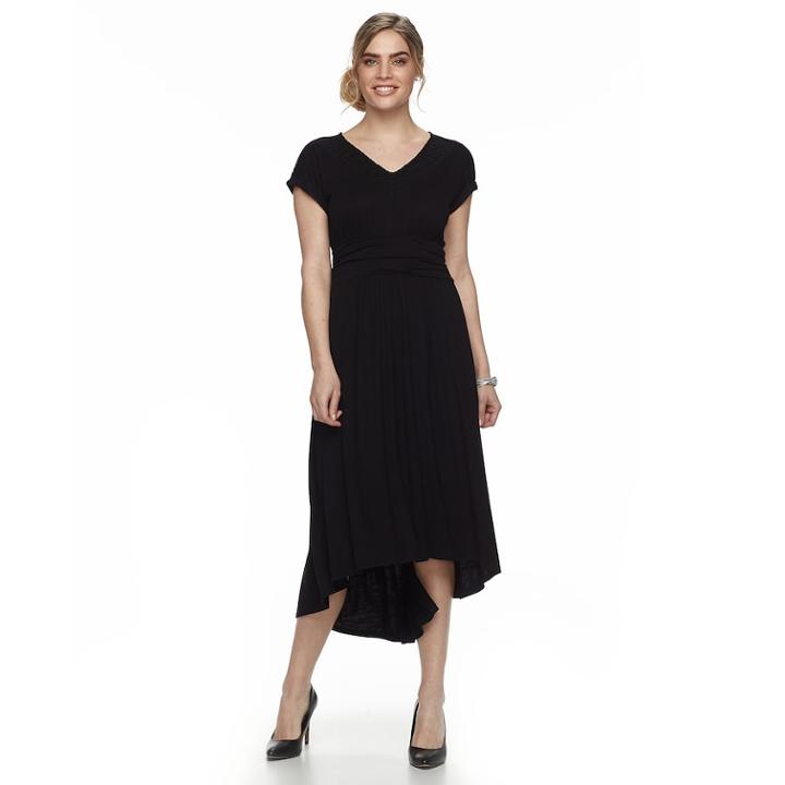 Petite Apt. 9&reg; Lace High-low Maxi Dress, Women's, Size: M Petite, Black