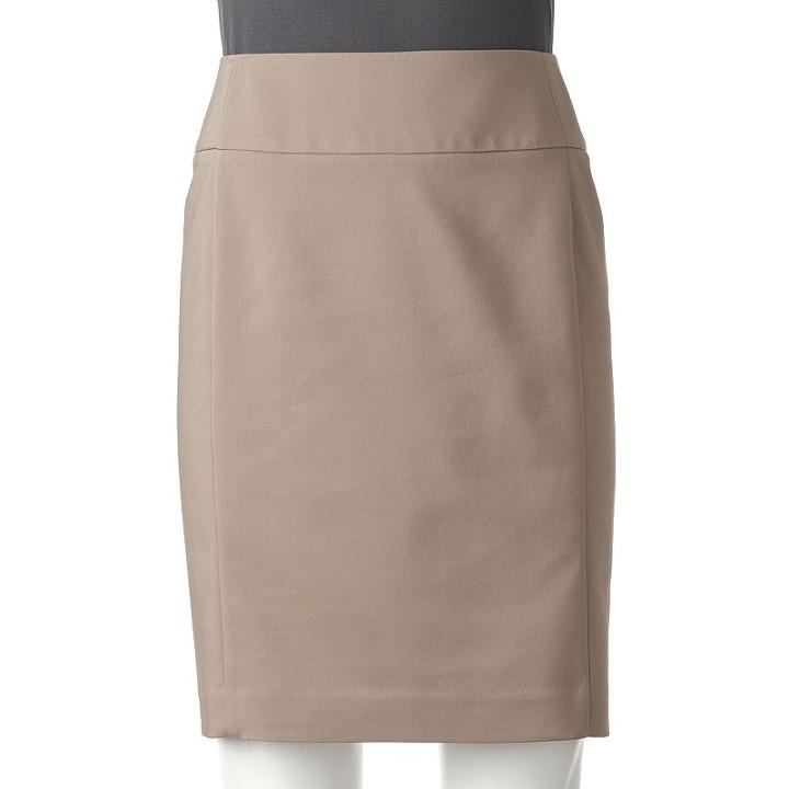 Petite Apt. 9&reg; Lucca Pencil Skirt, Women's, Size: 16 Petite, Med Beige