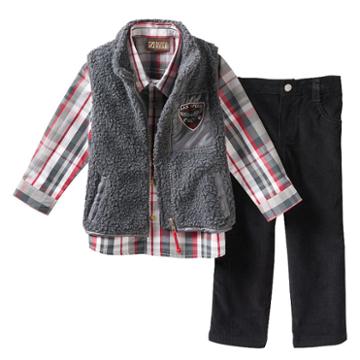 Boys 4-7 Boyzwear Vest, Shirt & Corduroy Pants Set, Boy's, Size: 6, Grey