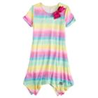 Girls 7-16 Jojo Siwa Rainbow Striped Sharkbite Hem Dress, Size: Small, Multi