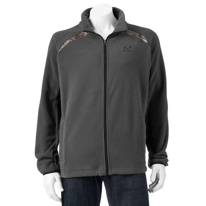 Men's Realtree Polar Fleece Performance Jacket, Size: Medium, Grey (charcoal)