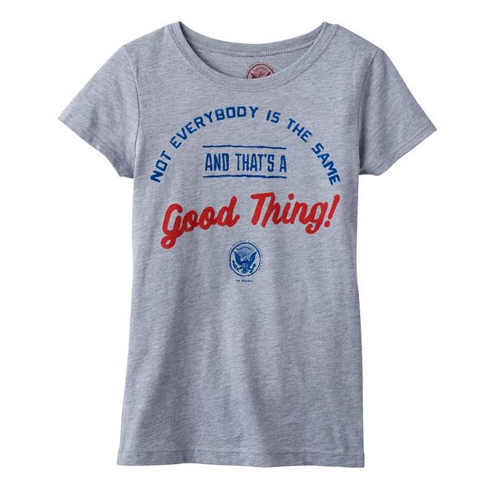 Girls 7-16 Kid President Not Everybody Is The Same Graphic Tee, Size: Medium, Grey