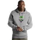 Men's Antigua Seattle Sounders Victory Logo Hoodie, Size: Medium, Light Grey