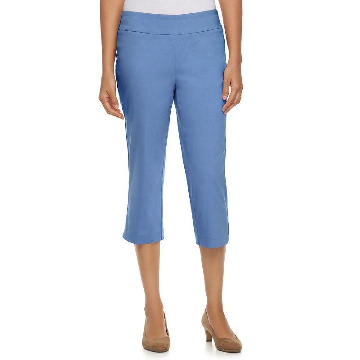 Women's Dana Buchman Pull-on Capris, Size: Xl, Blue (navy)