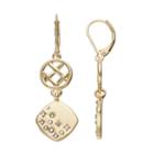 Dana Buchman Woven Disc & Studded Square Nickel Free Drop Earrings, Women's, Gold