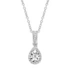 Stella Grace Sterling Silver 1/6 Carat T.w. Diamond Teardrop Pendant, Women's, Size: 18, White