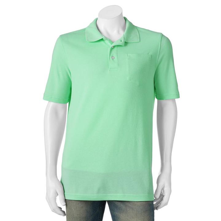 Men's Croft & Barrow&reg; Signature Pocket Polo, Size: Large, Brt Green