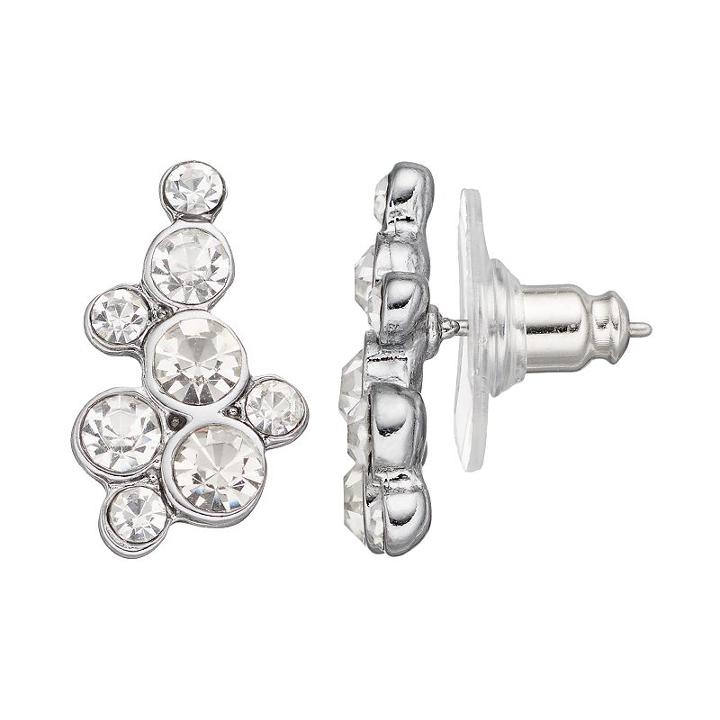 Simply Vera Vera Wang Round Stone Cluster Nickel Free Drop Earrings, Women's, Silver
